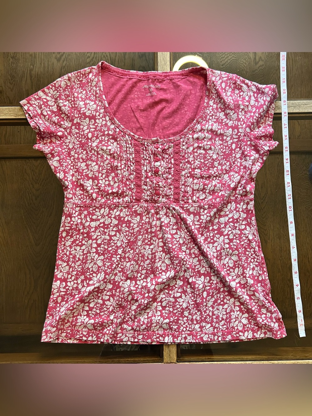 Eddie Bauer Pink Floral Babydoll top